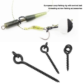 EMSea 60-Piece Fishing Lure Screw Set 12 mm Bait Screw 15 mm Bait Screw 26 mm Bait Screw Compatible with Boilie Bait Screws Fishing Carp with Rounds