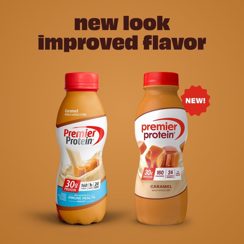 Premier Protein Shake, Caramel, 30g Protein, No Added Sugar, 24