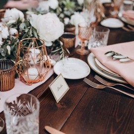 THE TWIDDLERS 200 White Wedding Name Cards - Place Cards with Double Gold Border for Elegance