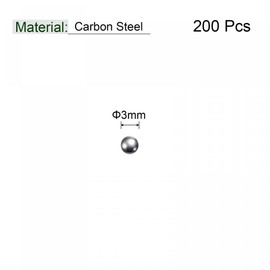 sourcing map 200pcs 3mm Carbon Steel Bearing Balls Precision Polished