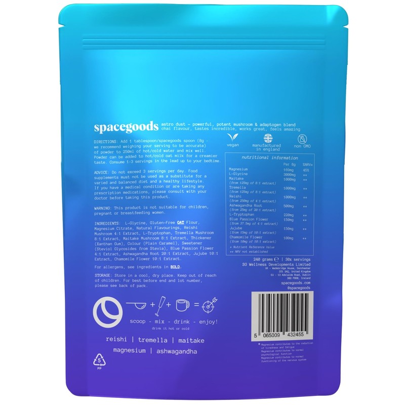 Spacegoods Astro Dust 240g ℮, 30 Servings, Contains Magnesium and