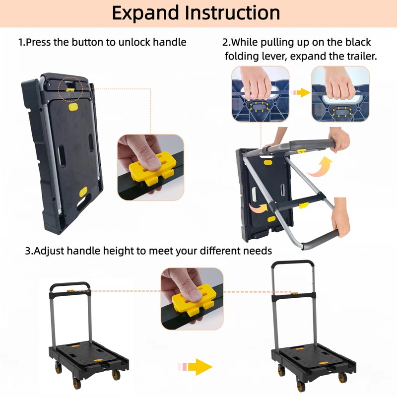Platform Truck Folding Hand Truck 330 LB Heavy Duty Utility