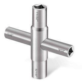 Viganoc 4 Way Sillcock Key, 1/4", 9/32", 5/16", 11/32", Utility Key for Most Sillcock, Stopcock, Water Spigots, Wall-Hydrant and Control Cabinet 1-Pack