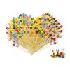LXBCTOP 200 PCS Cocktail Sticks, Heart Plum Blossom Shaped, Toothpick Party Picks, 12cm Wooden Skewers Cocktail Skewers, Finger Food Party Picker, Snack Skewers, for Barbecue, Fruit Skewer