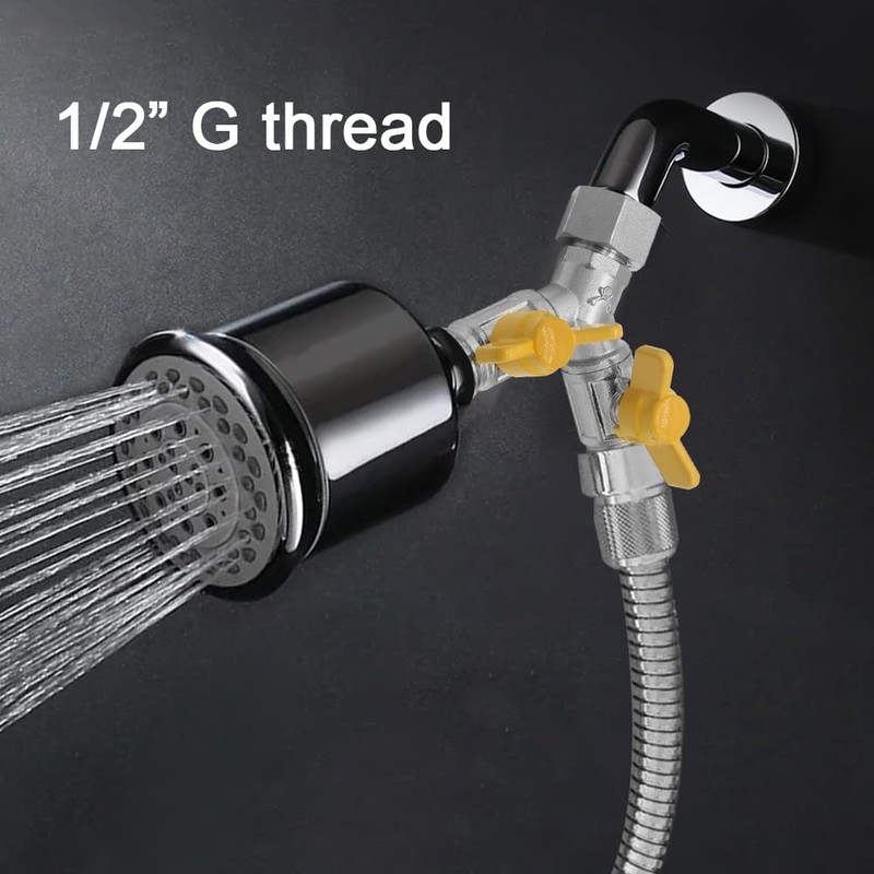 Joywayus Nickel Plated Brass G1/2" 3 Way Shower Diverter Valve,