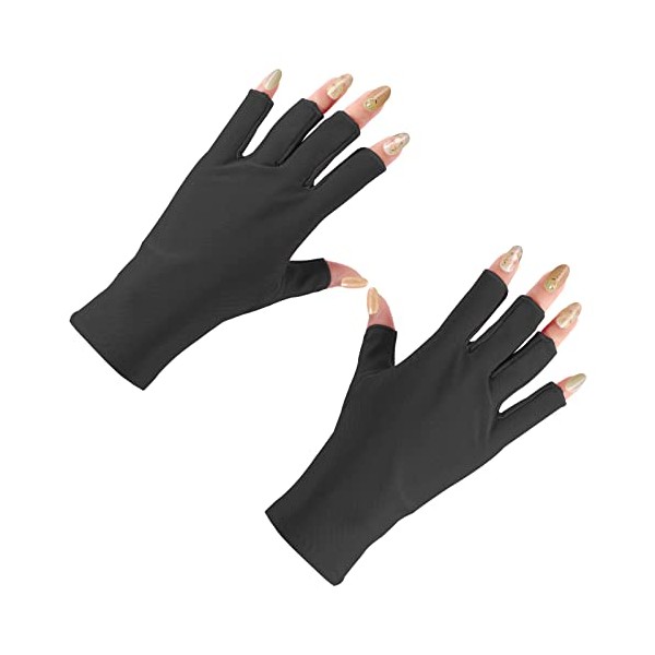 Anti UV Gloves for Gel Nail Lamp, Half Finger Gloves