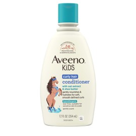 Aveeno Kids Acondicionador para Cabello Rizado, Acondicionador Hidratante, Productos para Cabello Rizado Infantil, Extracto de Avena y Manteca de Karité, Aroma Suave, 12 fl. oz (Paquete de 1)