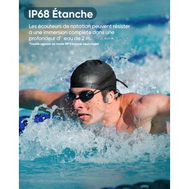 Guudsoud Waterproof Swimming Headphones Bluetooth 5.4 MP3 Player Waterproof IP68