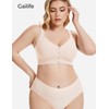 Gailife V Neck Front Closure Bras for Women Wireless Full