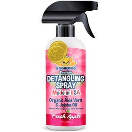 Bodhi Dog Detangling Spray - Fur & Hair Detangler Spray for Dogs & Cats - Easily Removes Mats, Tangles & Knots - Pet Grooming Essentials - Made in USA - Fresh Apple (17 Fl Oz)