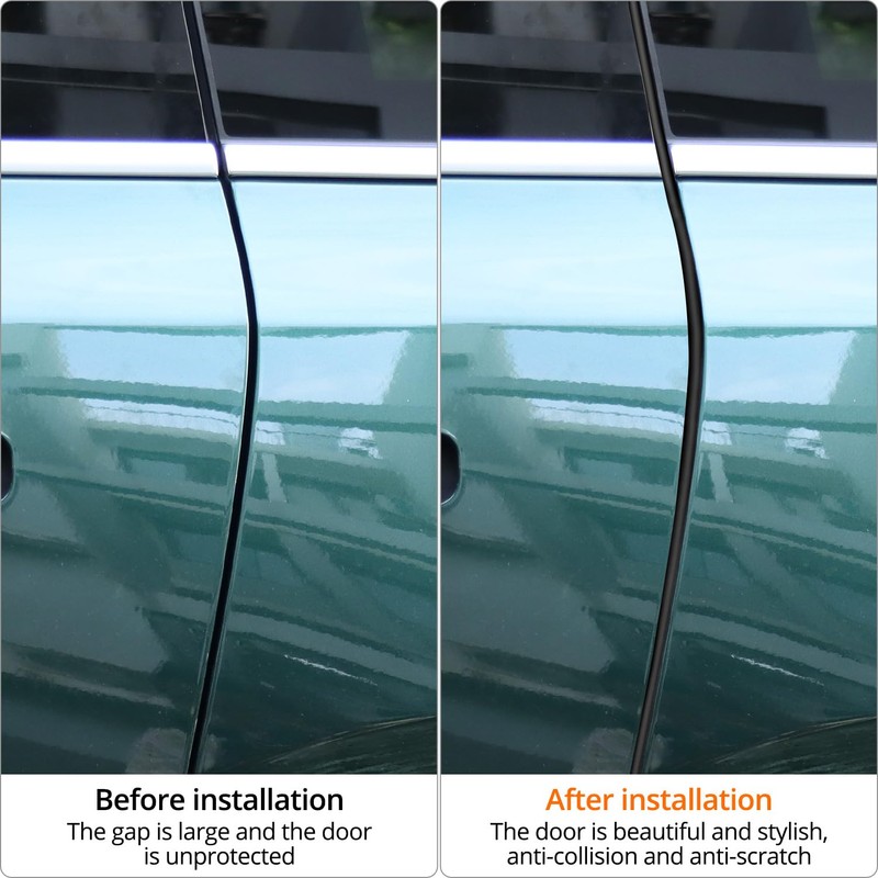 QWORK® 5M Car Door Edge Protector Strip, U-Shaped Door Seal
