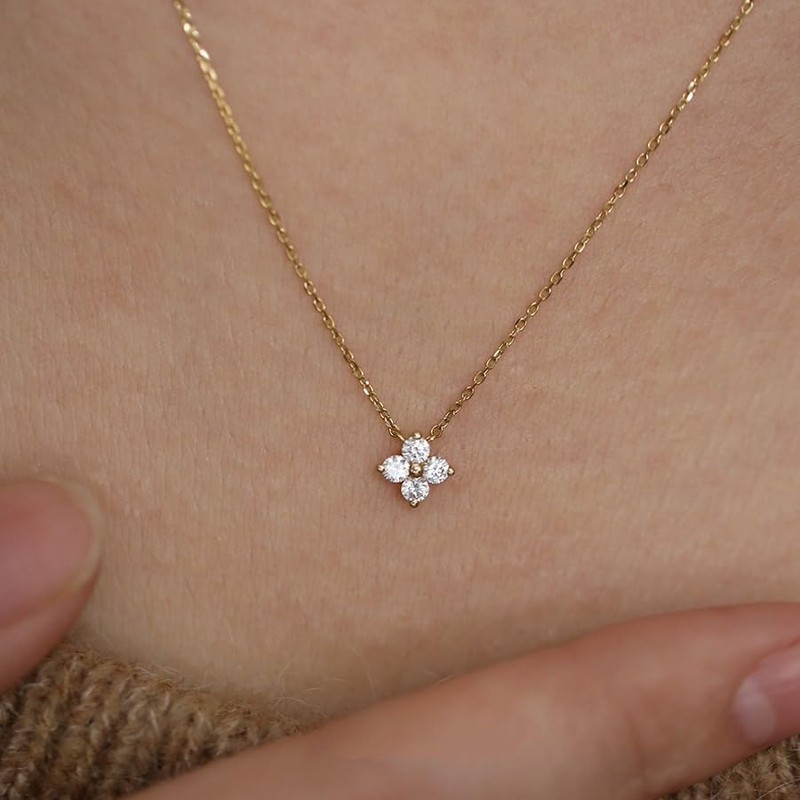 083BASE | Fortune Clover Necklace | 925 Sterling Silver Adjustable