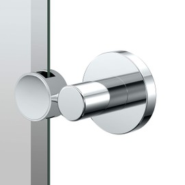 Gatco 4669 Reveal 26.5" H Frameless Oval Mirror, Chrome/Wall Mounted 26.50" H x 23.38" W Pivoting Frameless Oval Mirror/Beveled Tilting Oval Bathroom Vanity Mirror with Chrome Brackets