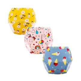 Cogindss Xmrlvn Baby Potty Training Underwear, Cotton Toddler Training Pants for Boys and Girls 4-6 T, 10 Pack, L, Yellow