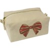 'Coquette Bow ' Canvas Wash Bag/Makeup Case (CS00042014)