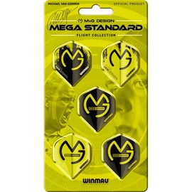 Winmau Mega Standard Pro Player Michael Van Gerwen Collection Dart Flights, 75 Micron Extra Strong (5 Sets)