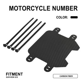Funparts Carbon Fiber Number License Plate for Sur Ron Surron LBX Talaria Sting MX3/R MX4 Talaria XXX E Ride Pro SS Segway X260 X160 Electric Dirt Bike Black