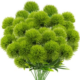 Uieke 36Pcs Dandelion Artificial Flowers, Artificial Flowers for Decoration Fake Plants Bouquet Plastic Flowers for Home Decoration Wedding Decor Flower Arrangment Green