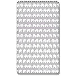 Babymam 100% Cotton 160x80cm Cot Sheets With Printed Design for Baby Junior Travel Cot Bedding Cotbed Sheet Toddler Bed (Elephants Grey)