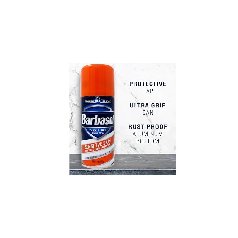 Barbasol Shave Cream 7 Ounce (Sensitive Skin, Pack of 3)Q