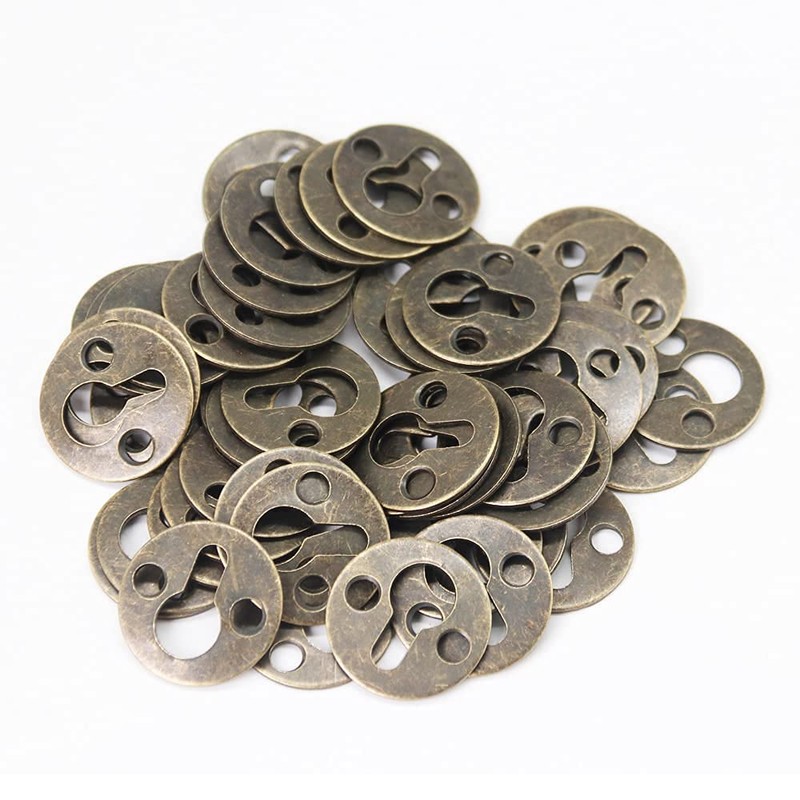 Adiyer 50pcs Round 25mm / 1-inch Mortise Type Metal Keyhole
