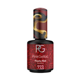 Pink Gellac Shellac Gel Nail Polish 15 ml for UV LED Lamp 233 Flashy Red with Glitter Gel Nail Polish for UV Nail Lamp Pink LED Nail Polish Gel Polish Nail Gel