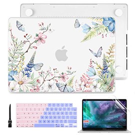 Batianda Case for MacBook Pro 14 Inch 2021 Release Model A2442 (M1 Pro/Max), Plastic Hard Shell Cover with Keyboard Cover & Screen Protector for Mac Pro 14'' with M1 Pro/Max,Elegant Flowers
