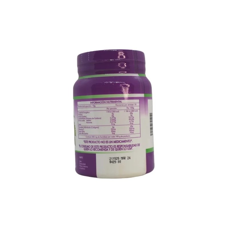 Colágeno Hidrolizado Sin Azúcar Polvo C/200g Naturex Sabor Uva