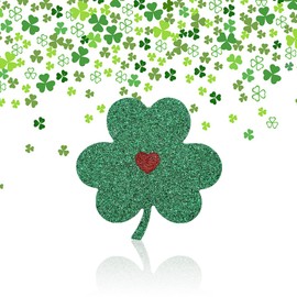 HYXITVCG 4 Pairs St. Patrick's Day Shamrock Pasties, Glitter Lucky Irish Clover Pasties, Disposable Self Adhesive St Patricks Petals Stickers, St Patricks Day Costume Accessories for Women