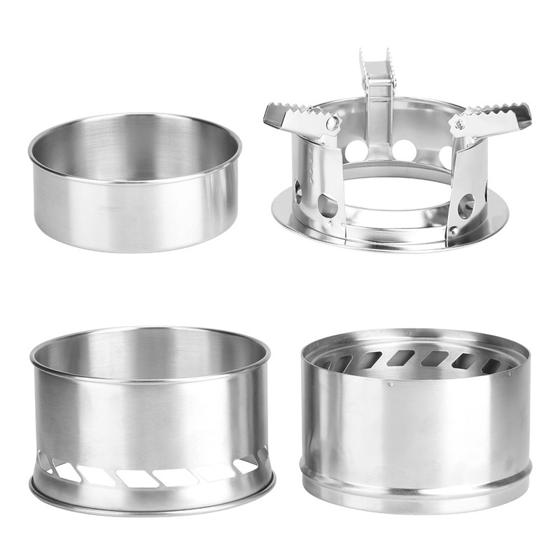 Outdoor Portable Folding Stainless Steel Detachable Picnic Camping Stove Cookware