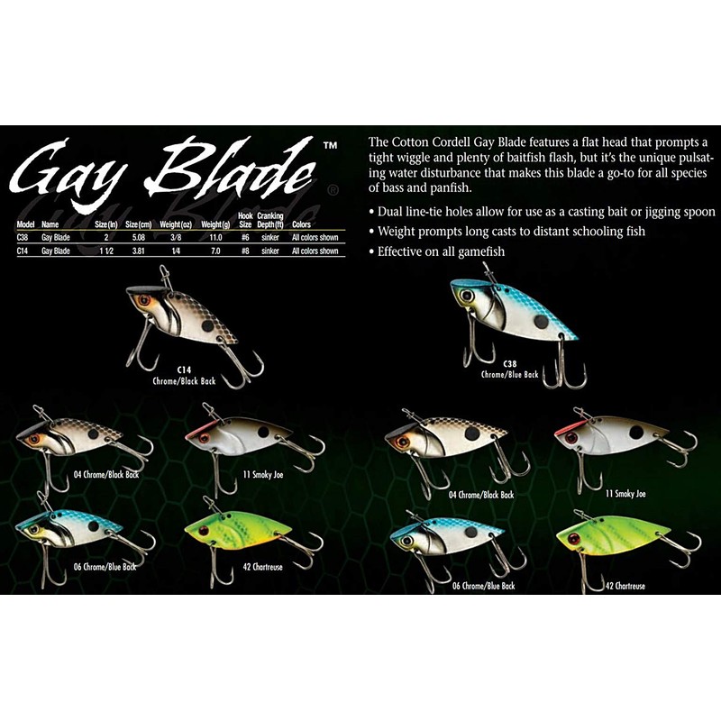 Cotton Cordell C1442 Gay Blade, Chartreuse, 1 1/2"