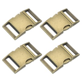 PATIKIL Metal Buckle, 4 Pack Quick Side Release Clips for Luggage Belt Strap Backpack Webbing(1" x 1.6", Bronze)