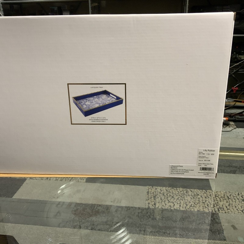 Lily Pulitzer Gold Bamboo Border Lacquer Tray