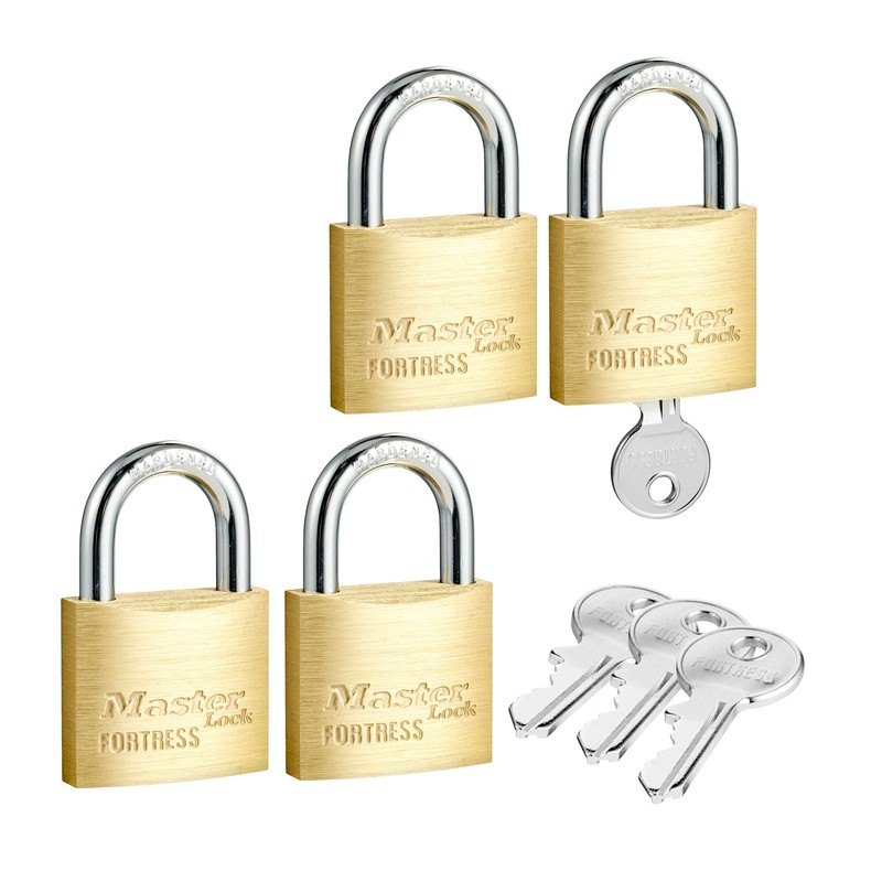 Master Lock Solid Brass Body 40mm Wide Economy Padlock with