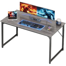 PRAISUN 48 X 24 Inch Computer Desk with Deeper Desktop, Gaming Office Writing Work Desk for Home Office, Study, Bedroom, Work from Home, Metal Frame, Grey