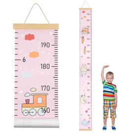 Aolso Kids Height Chart Size Gauge for Kids Tape Measure Kids Baby Growth Chart Wall Hanging Growth Chart Decoration Nursery Measuring Ruler for Baby Girls Boys (Rabbit)