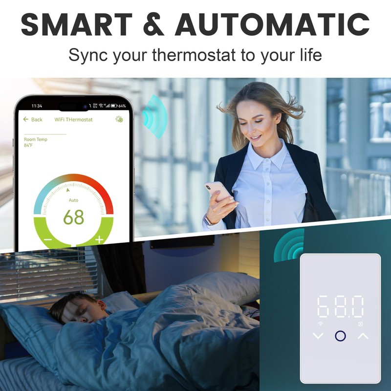 MAXKOSKO 1PC WiFi Smart Thermostat for Electric Floor Warming System