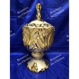 SOPERA TINAJA DE OSHUN OCHUN dorado RELIGION YORUBA IFA SANTERIA .