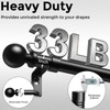 Black Long Curtain Rods for Windows 66 to 120 Inch,