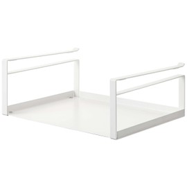 Yamazaki 2443 Under Cabinet Storage Rack, White, Approx. W 12.0 x D 9.4 x H 4.7 inches (30.5 x 24 x 12 cm), Plate, Kitchen, Hanging Shelf