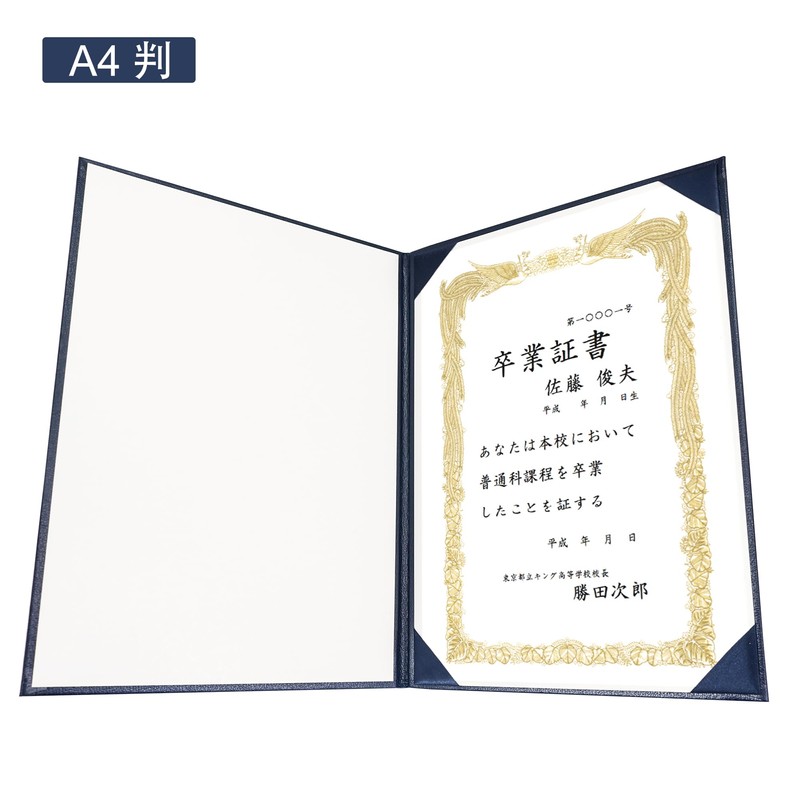GraduationMall Appreciation Diploma and Award File, Bi-Fold Paper, A4 Size,