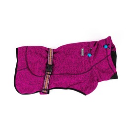 Wilderdog Fleece Dog Jacket with Neoprene Neck Gaiter - Medium - Berry