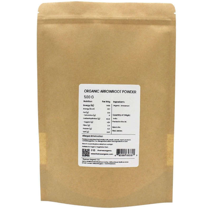 Organic Arrowroot Powder 250g - Arrowroot Flour, Starch Non-GMO Thickening