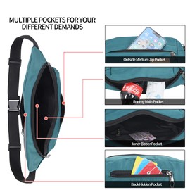 Lightweight Bumbags Waist Fanny Pack Water Resistant Bumbag with Multiple Pockets Suitable for Women Men Travel Daily Use Outdoor Sports