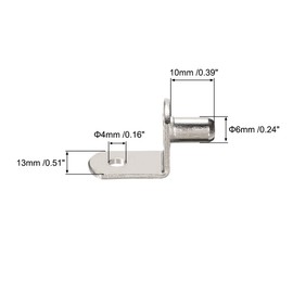 sourcing map Shelf Support 6 mm L Shape Support Cabinet Shelf Bracket Wedge with Hole Pack of 30