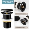 HOISGEAR Drain Fitting, Sink without Overflow, Pop-Up Valve for Washbasin,