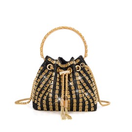 Sweetovo Sparkly Diamond Evening Bag Clutch Purses for Women Rhinestone Purse Glitter Handbag for Party Prom Cocktail Wedding, Black