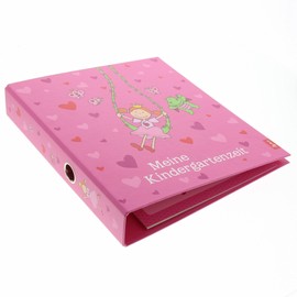 Goldbuch Pinky Queeny Kindergarten Collector's Binder A4 with 4 Illustrated page dividers, 5.5 cm Spine Width with Laminated with UV Coating Pink 35447
