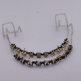 Funny and Fashion Fake Braces Kit With Two Color Teeth Braces Power Chain - Easy Stall For Orthodontist Dental Student Practice (No68-Yellow&Black)