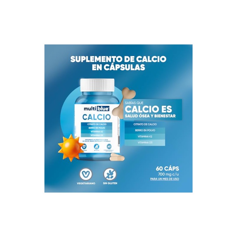 Citrato Calcio Vitamina Berro Polvo Capsulas Uñas Huesos Dientes Salud
